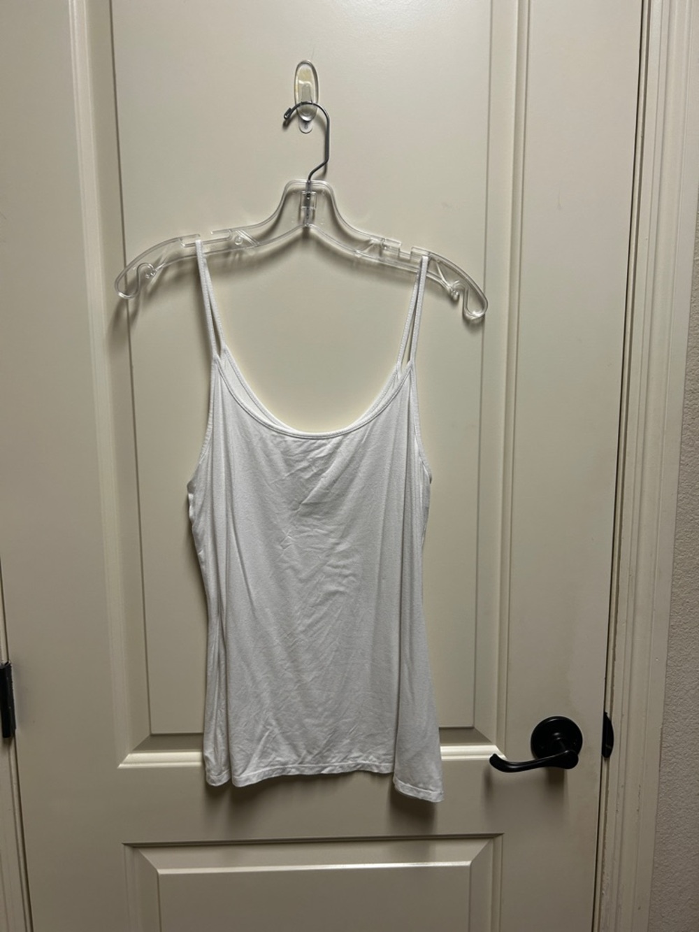 J. Crew White Thin-Strap Scoop Neck Camisole, Size L